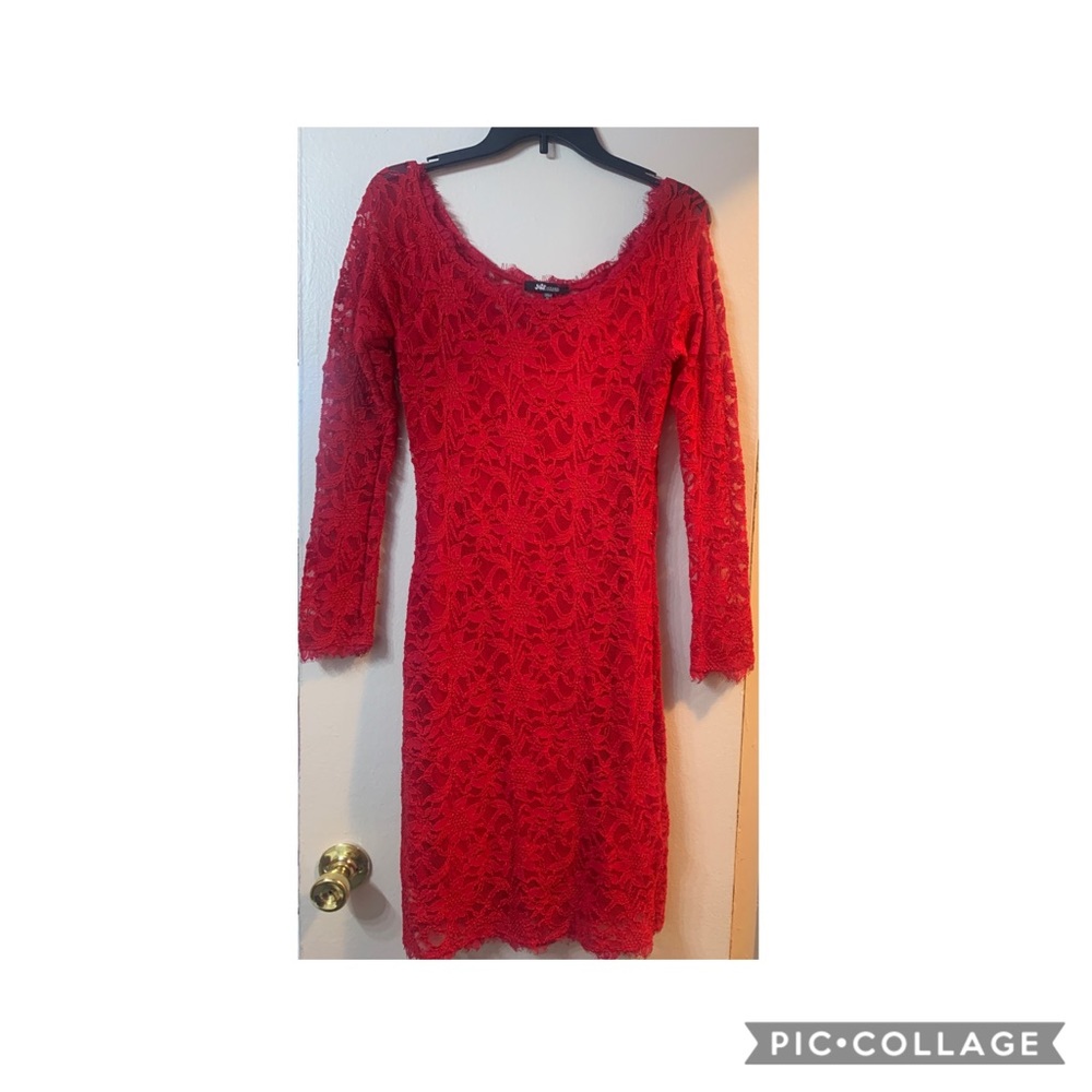 Long sleeve fitted lace dress